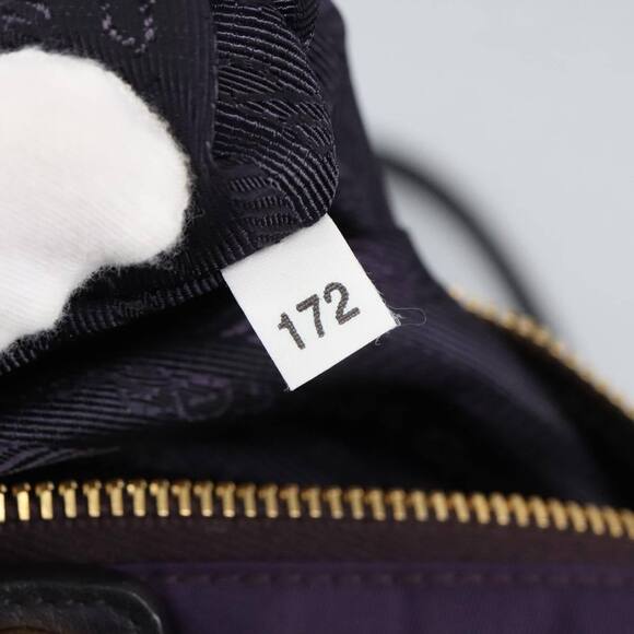 Prada Hand Bag Nylon Purple Gold Auth #155934P31B - Picture 12 of 15